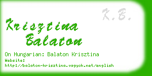 krisztina balaton business card